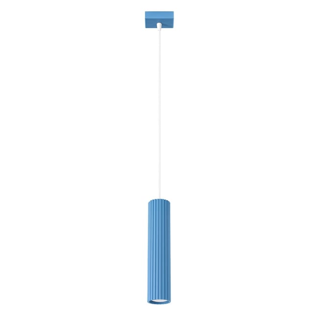 Suspension Aluminium Bleu GU10 1 KARBON Couleur bleu <span itemprop=