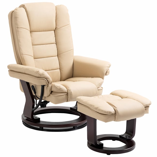 Fauteuil inclinable avec repose-pieds Couleur beige <span itemprop=