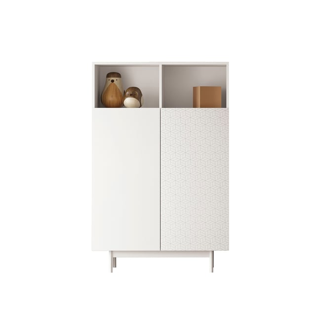 Buffet L portes sérigraphie, PRINTED Couleur blanc <span itemprop=