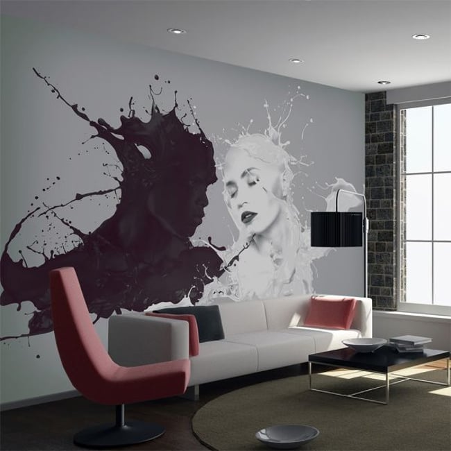Papier peint intissé panoramique Personnes Dissonance Couleur noir <span itemprop=