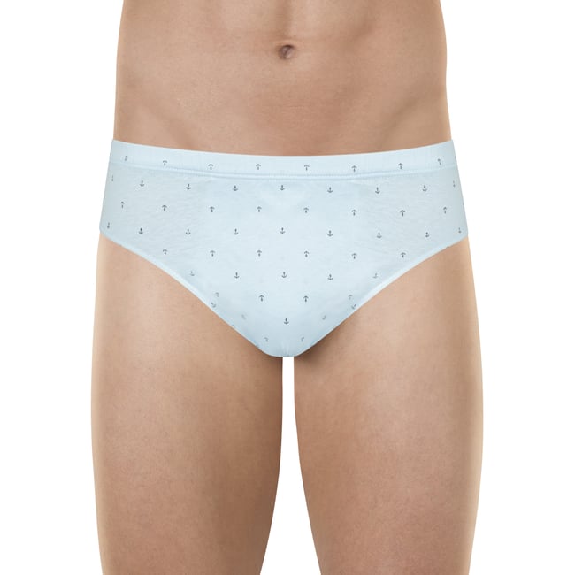 Slip taille basse  motifs bleu ciel <span itemprop=