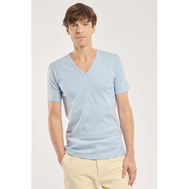 T-shirt col V en coton - ARMOR-LUX