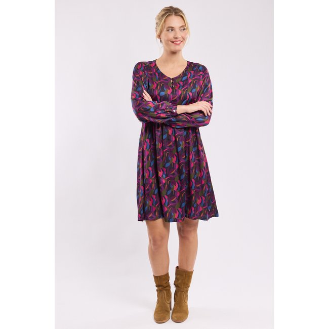 Robe fleurie Alice mosaique de feuilles <span itemprop=