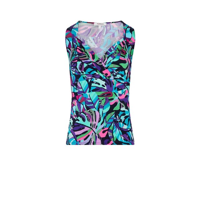 T-shirt fantasia senza maniche multicolore MORGAN