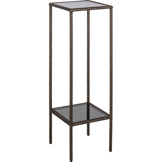 Colonne décorative en fer et verre Couleur doré et verre fumé <span itemprop=
