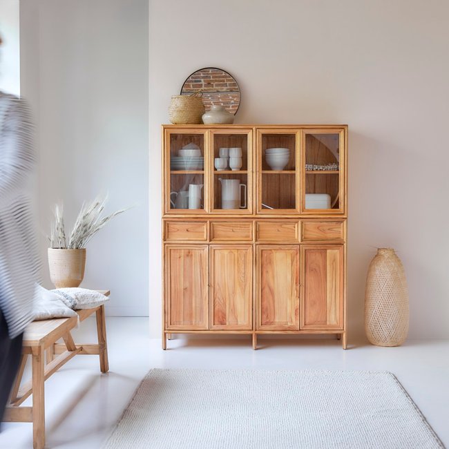 Vaisselier simple en mindi ALEX Couleur naturel <span itemprop=
