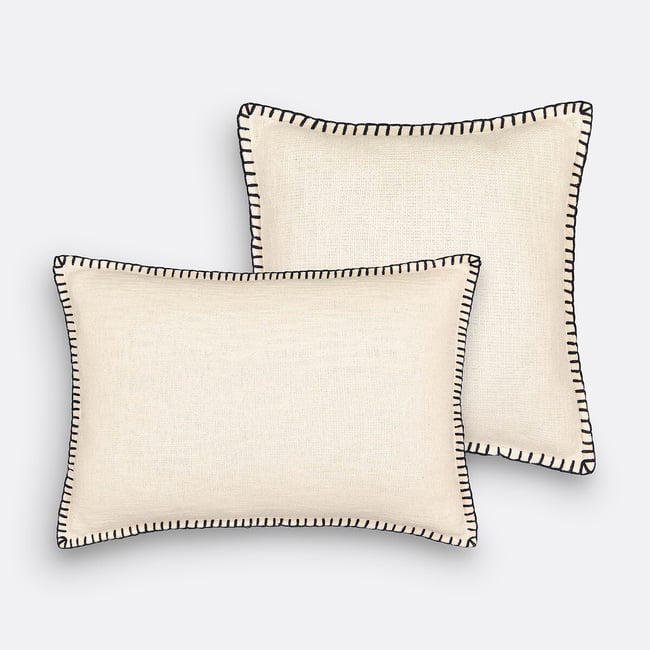 Housse de coussin Raoul ecru <span itemprop=