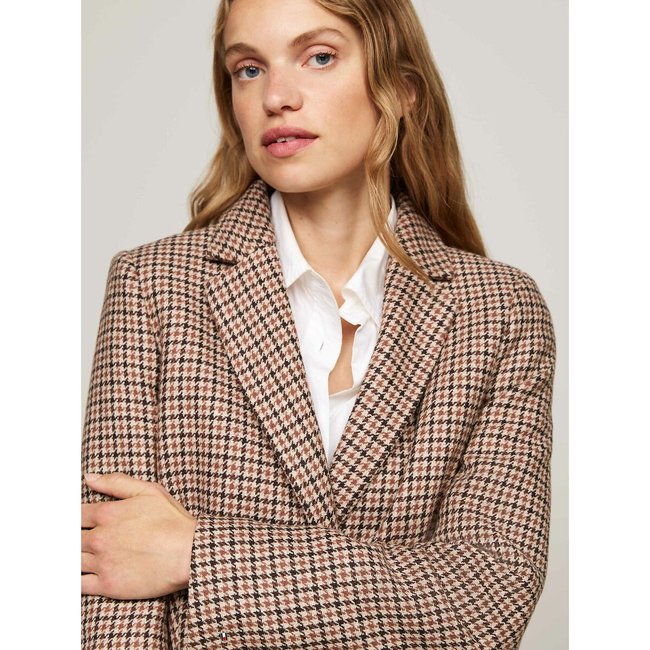 Checked wool mix coat grey Tommy Hilfiger La Redoute