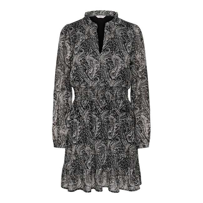 Vestido corto estampado negro <span itemprop=