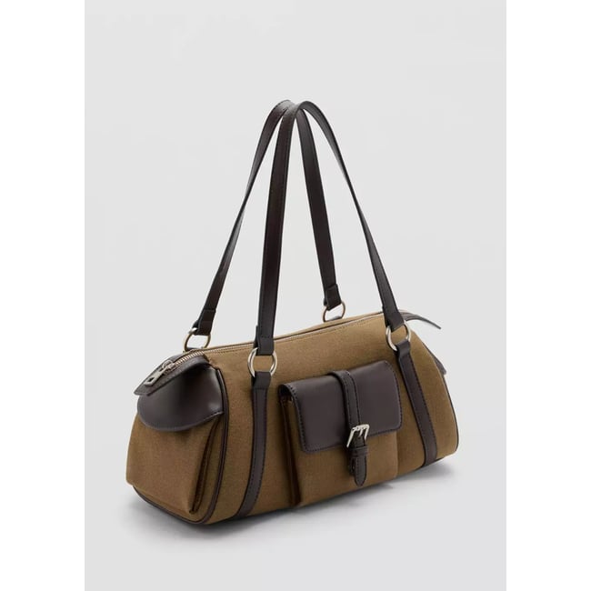 Sac porté épaule cargo kaki <span itemprop=