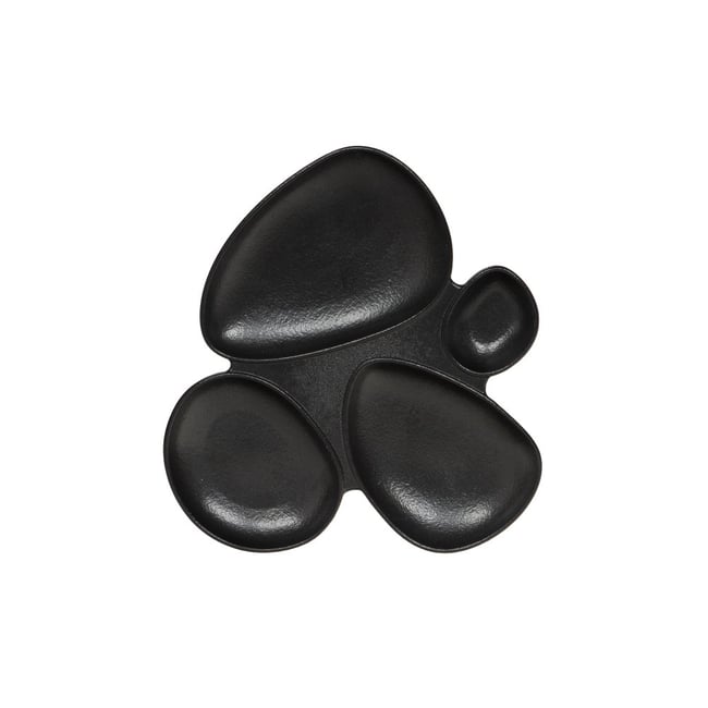 Plat apéritif 4 compartiments Dipsa   26x23 cm Couleur noir <span itemprop=