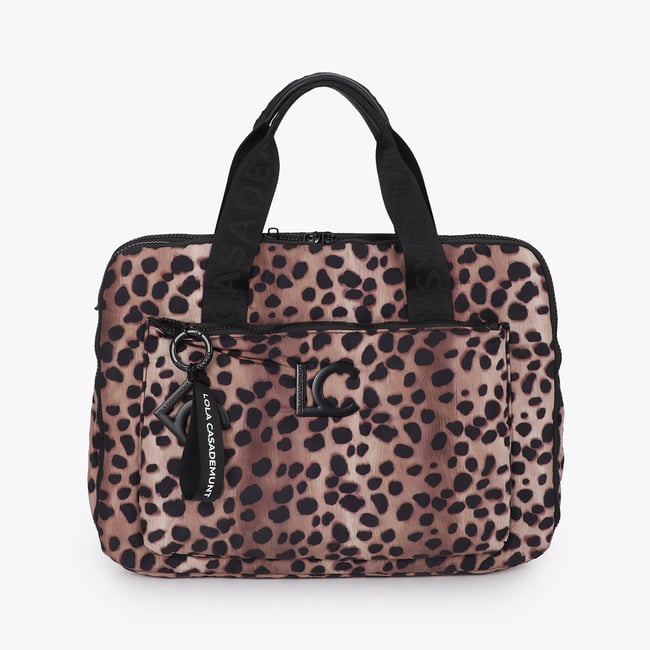 Sac ordinateur imprimé léopard léopard <span itemprop=