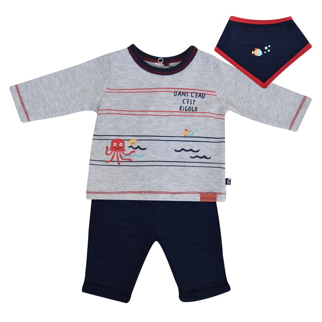 Tshirt pantalon et bandana evan gris <span itemprop=