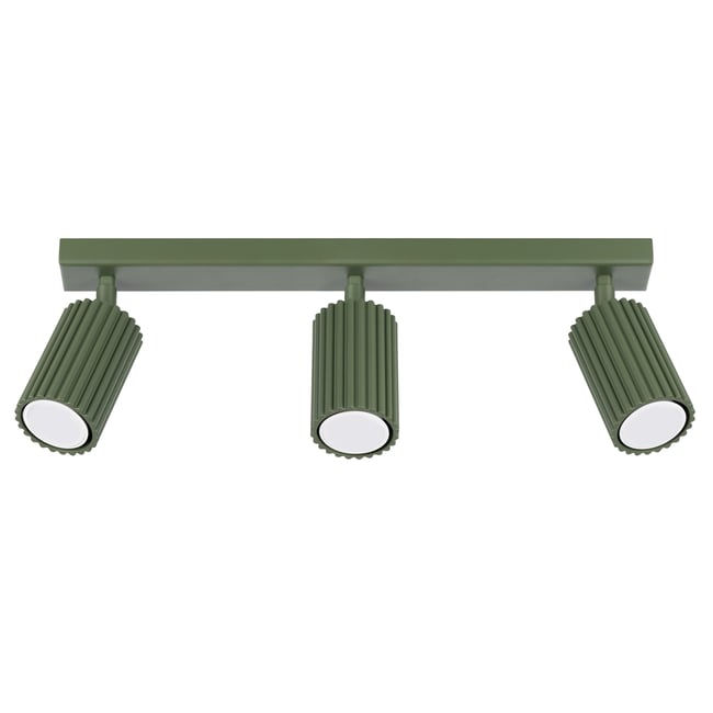 Plafonnier Aluminium Vert Olive GU10 3 Karbon Line Couleur vert <span itemprop=