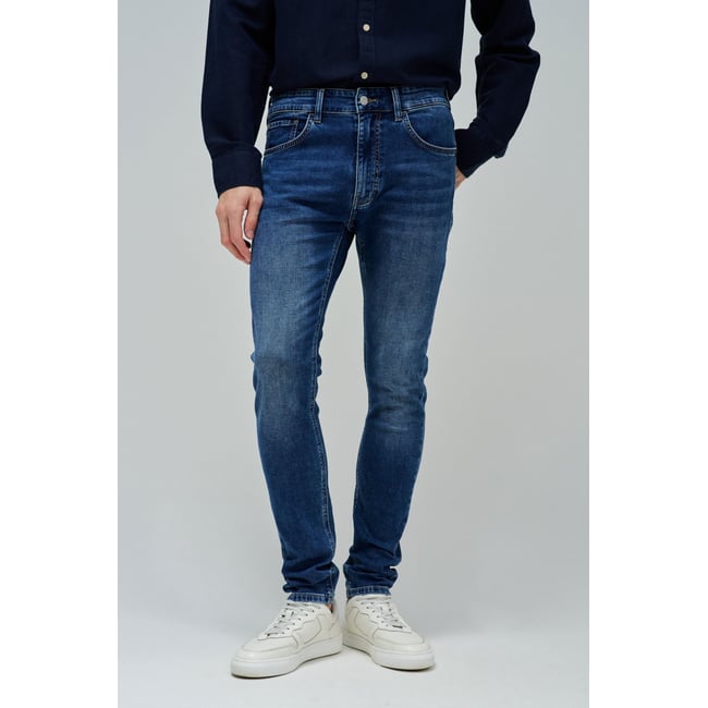 JEAN SKINNY FIT S-ACTIV bleu foncé <span itemprop=