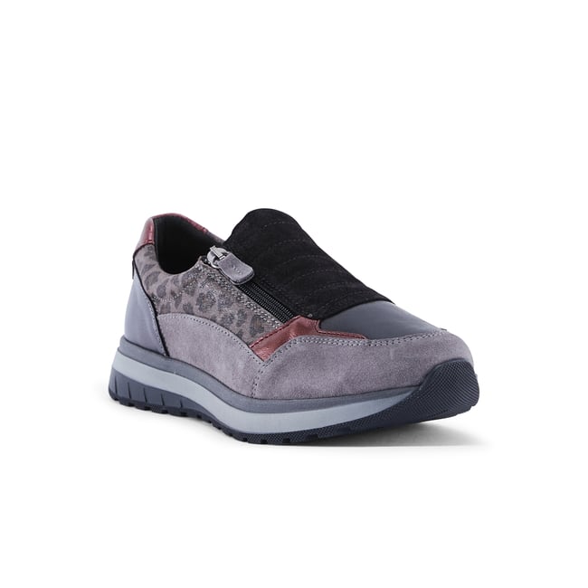 Baskets sans-gêne avec zip multicolore gris <span itemprop=