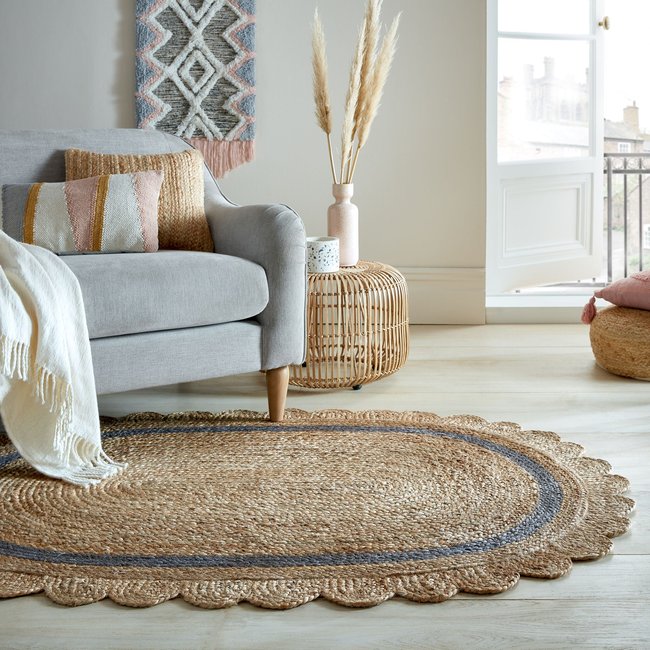 Tapis en jute ovale GRACE Couleur jute <span itemprop=
