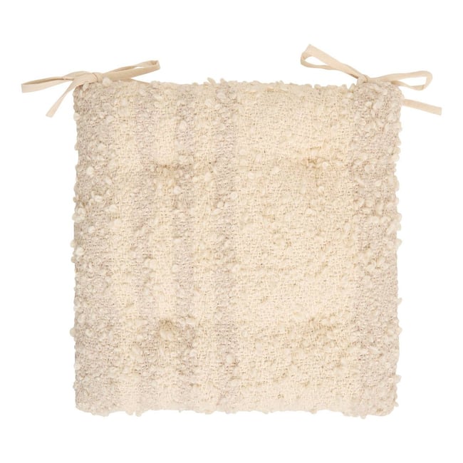 Galette de chaise carrée en coton BERYL beige lin <span itemprop=