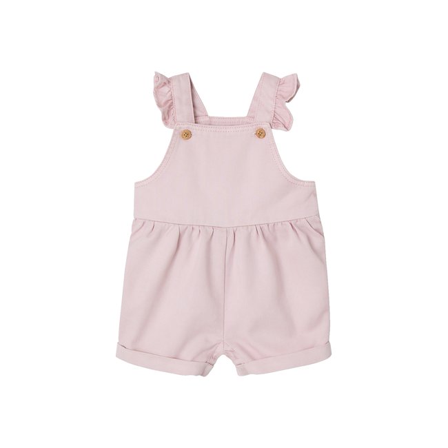 Salopette courte en coton et lyocell lilas <span itemprop=