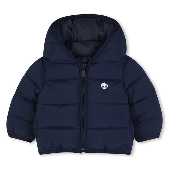 Doudoune à capuche bleu cargo <span itemprop=