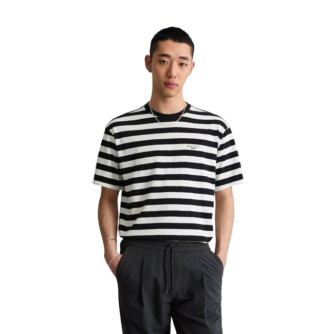 T-shirt relaxed en coton bio doux noir <span itemprop=