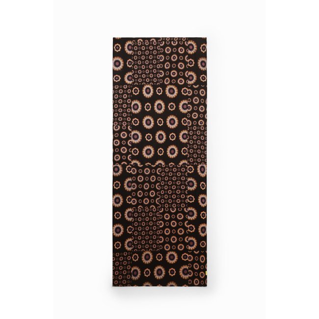 Foulard rectangulaire géométrique noir <span itemprop=