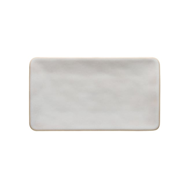 Assiette/Plat rect. en grès, RODA Couleur blanc <span itemprop=