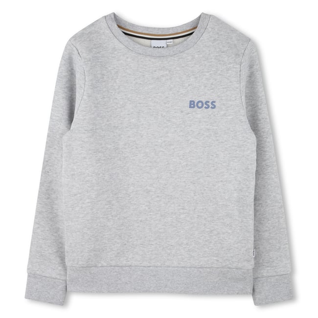 Sweat-shirt en molleton gris chine <span itemprop=