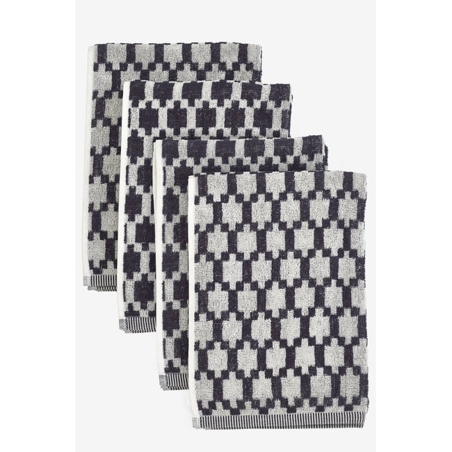 Torchons en tissu éponge unité, lot de 3 monochrome <span itemprop=