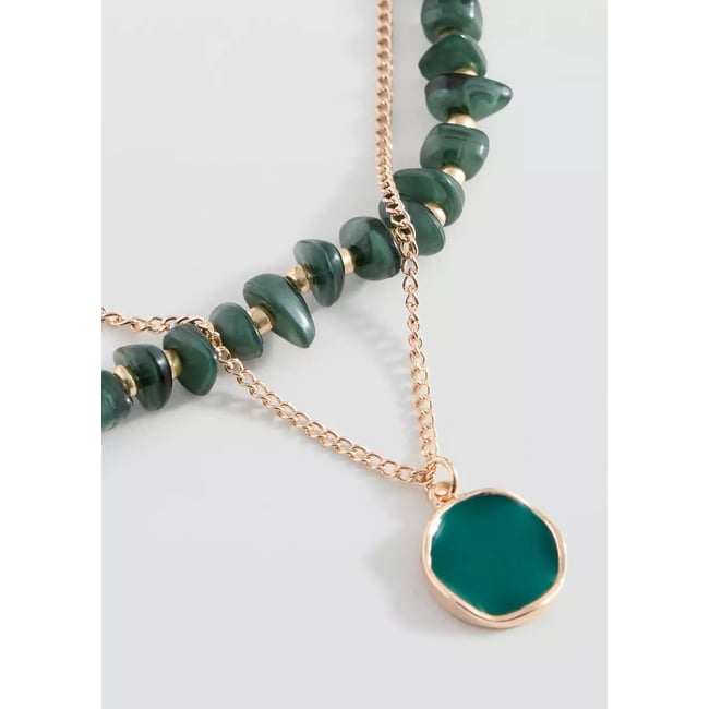 Pack 2 colliers combinés vert <span itemprop=