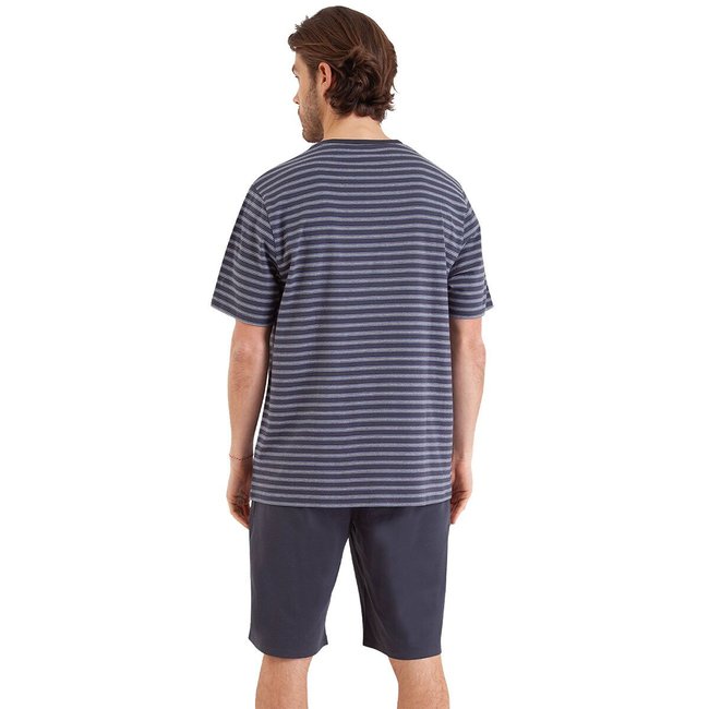 Pijama corto de cuello redondo gris oscuro <span itemprop=