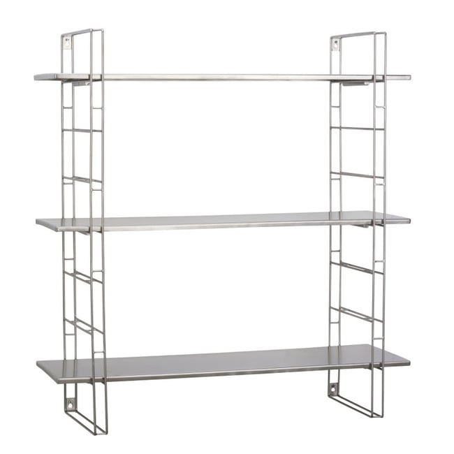 Etagère murale acier style industriel Couleur argent <span itemprop=