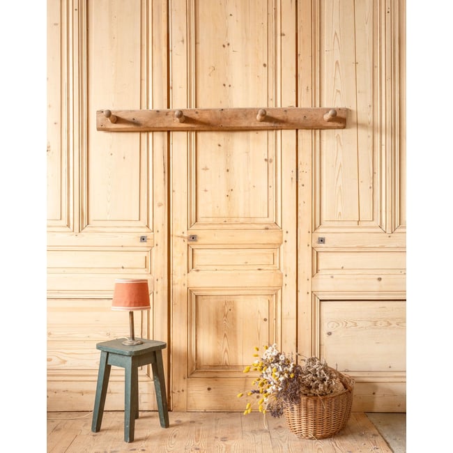 Porte-manteau mural en bois Max N°414 - Bon état Couleur bois clair <span itemprop=