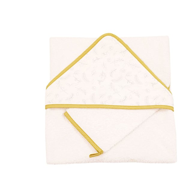 Coffret Sortie De Bain + Gant 75x75cm Terracotta - Éponge 100% Coton Pour Bébé