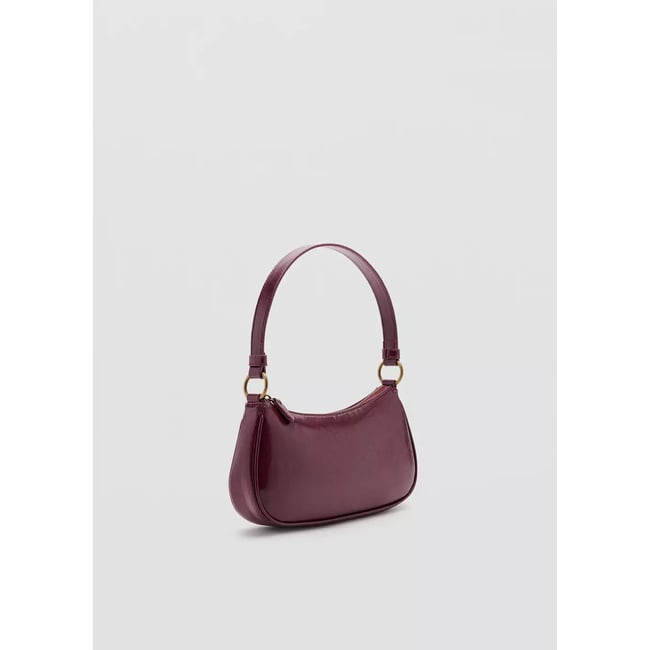 Sac porté épaule détail anneaux bordeaux <span itemprop=