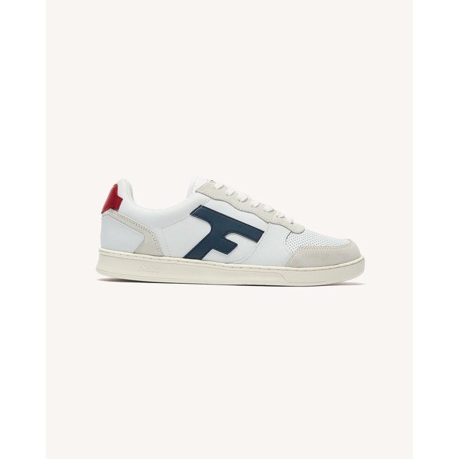 Baskets basses cuir suede HAZEL HAZEL blanc et bleu marine <span itemprop=