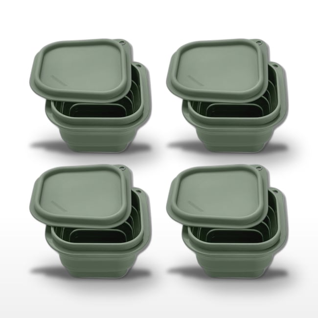 Lot de 4 boîtes à lunch 1 L avec 4 ustensiles de cuisine STORAGE vert <span itemprop=