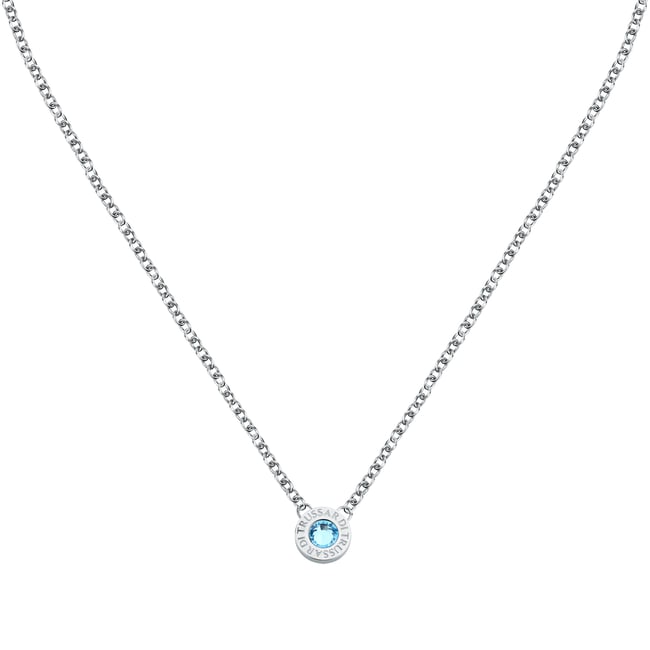 Collier en acier, cristaux T-LOGO bleu <span itemprop=