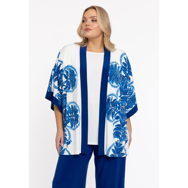 Kimono imprimée indigo <span itemprop=