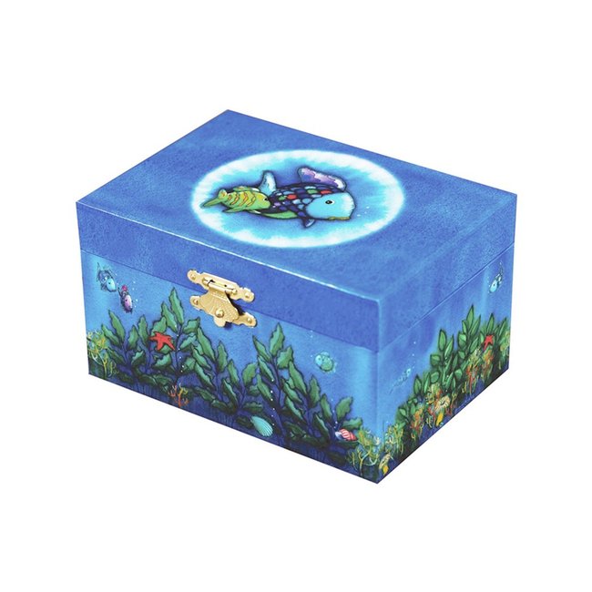 Boîte à musique bébé Phosphorescente Poisson Arc-en-Ciel bleu <span itemprop=