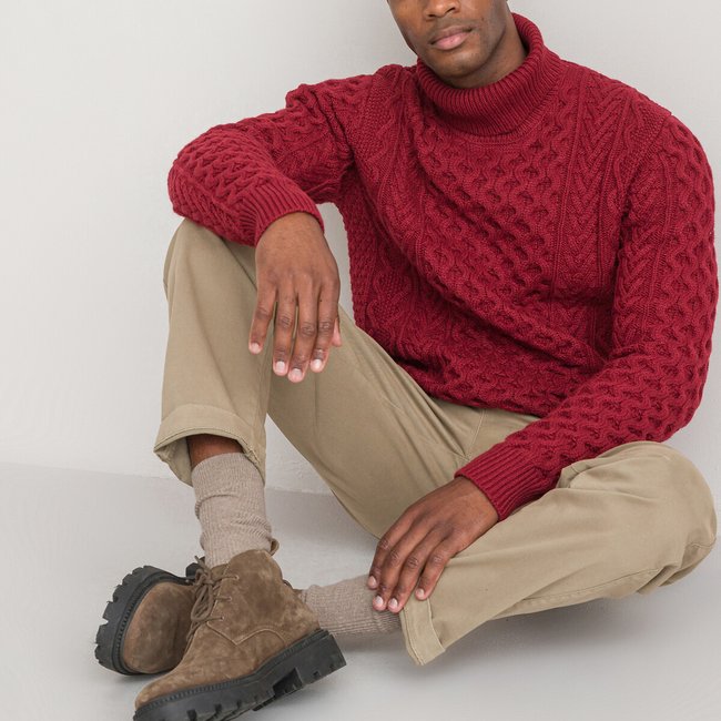 Deep red turtleneck shop