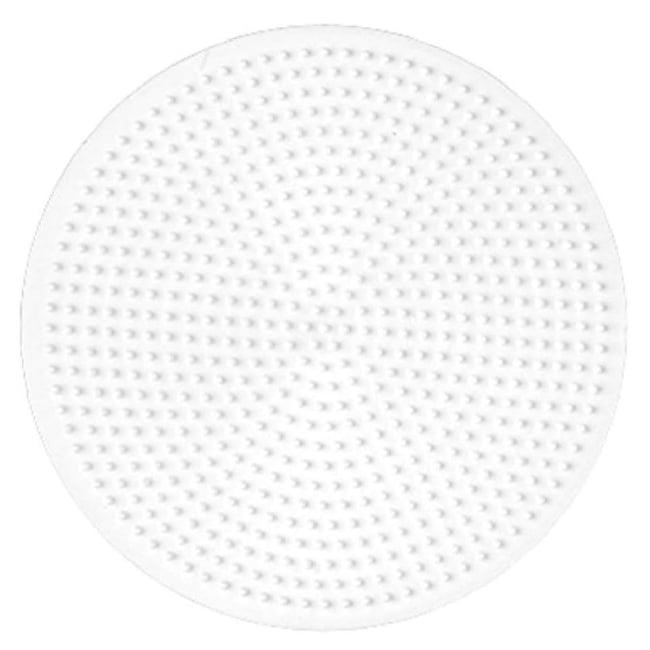 Plaque grande ronde perles plastique Midi blanc <span itemprop=