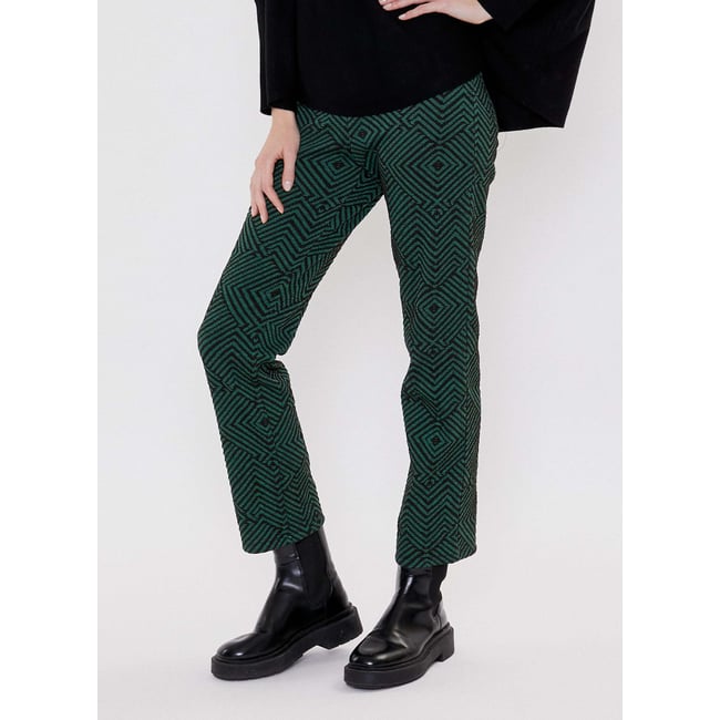 Pantalon droit maille souple à motifs SACHIN - LA FIANCÉE