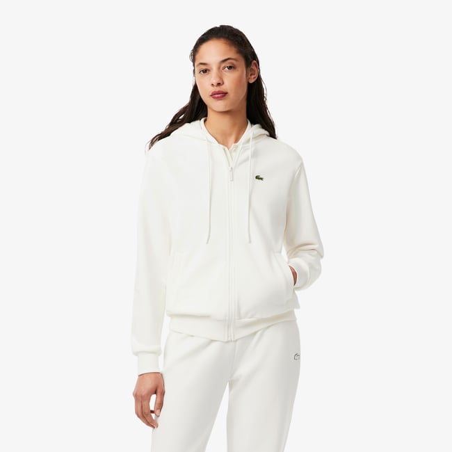 Sweatshirt zippé à capuche molleton - LACOSTE