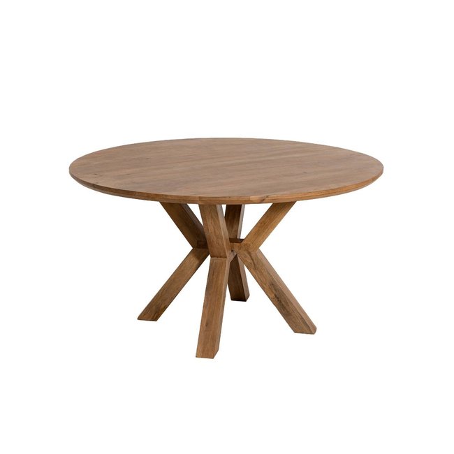 Table à manger ronde en manguier  MALOÉ Couleur bois clair <span itemprop=