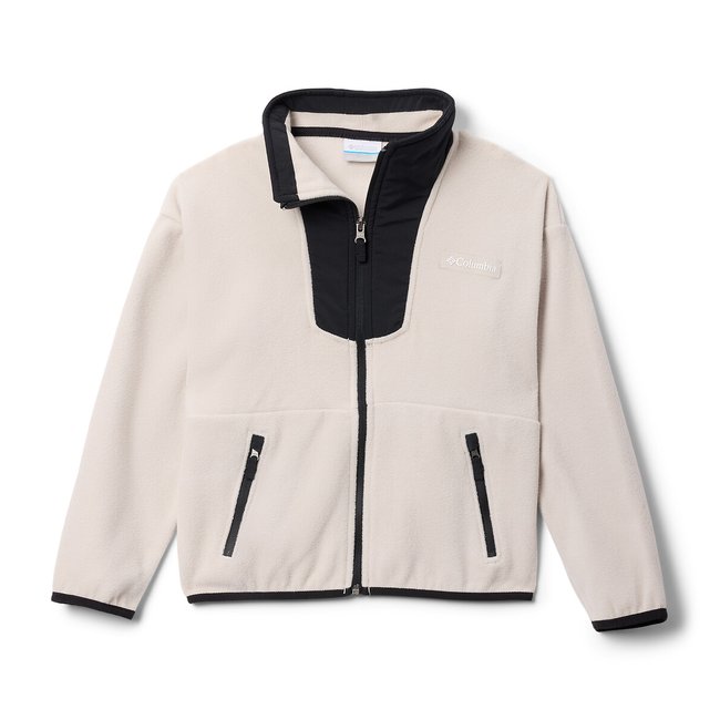 Gilet polaire zippé beige/noir <span itemprop=
