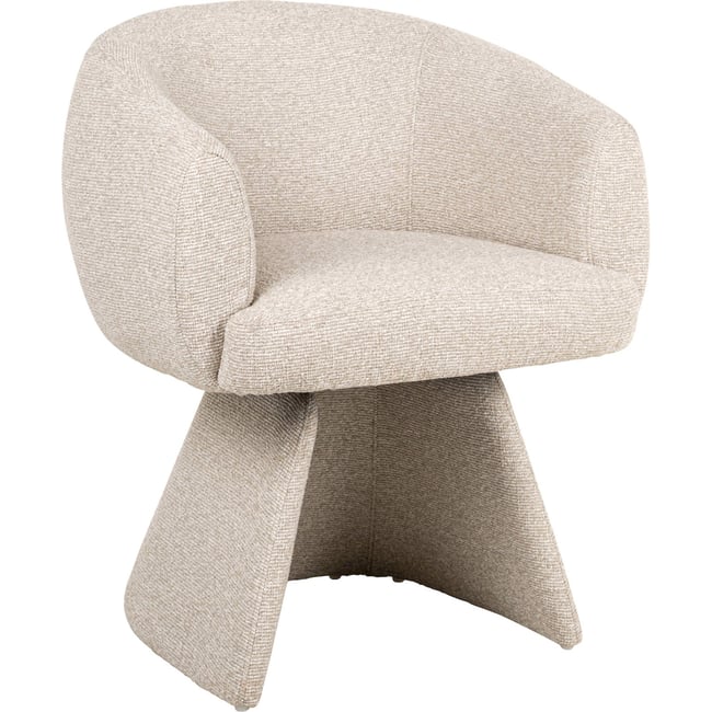 Chaise de salle à manger pivotante en polyester Couleur biscotti beige clair texturé <span itemprop=