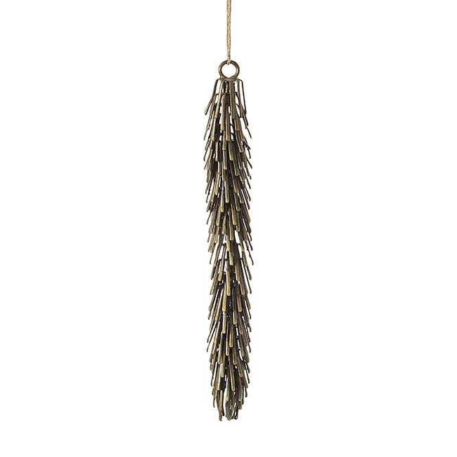 Suspension décorative de noël pomme de pin en fer H16 Couleur marron <span itemprop=