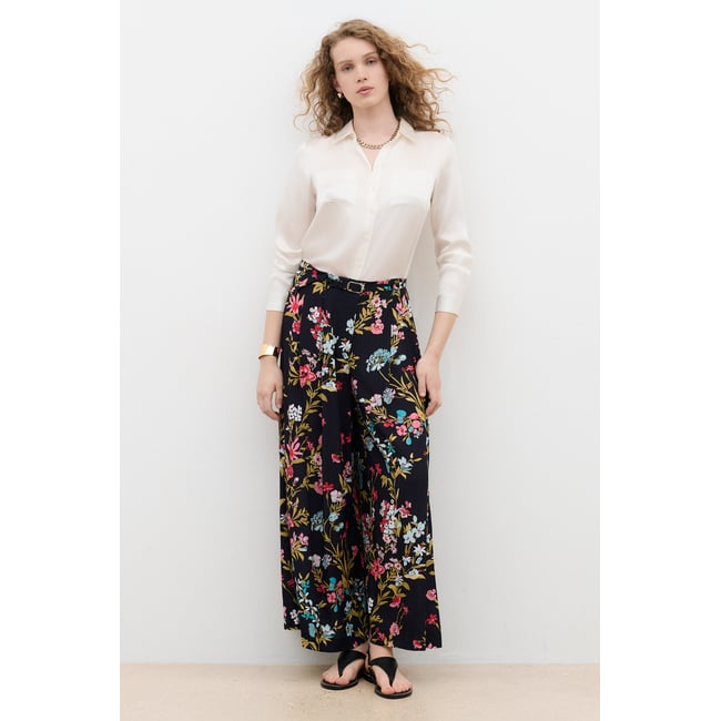 Pantalon large ceinturé PANTALON PINCEAU PRINT noir <span itemprop=