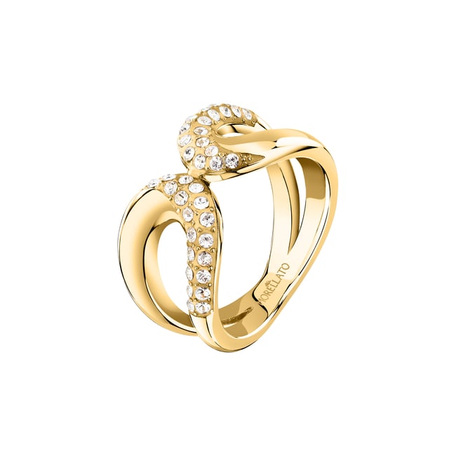 Bagues en Cristal/acier et Cristal or jaune <span itemprop=